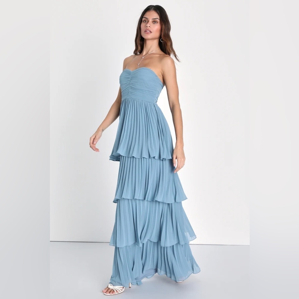 Lulus Seriously Sensational Light Blue Strapless Tiered
Maxi Dress - Picture 3 of 7
